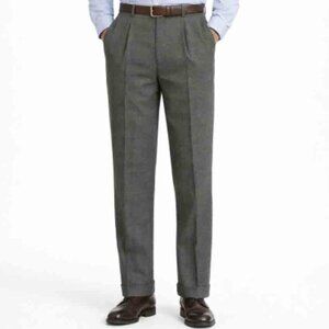 VTG Polo Ralph Lauren Gray Wool + Cashmere Flannel Dress Pants Size 33 X 30